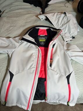 Killtec Women's White Ski Jacket with Pink Accents